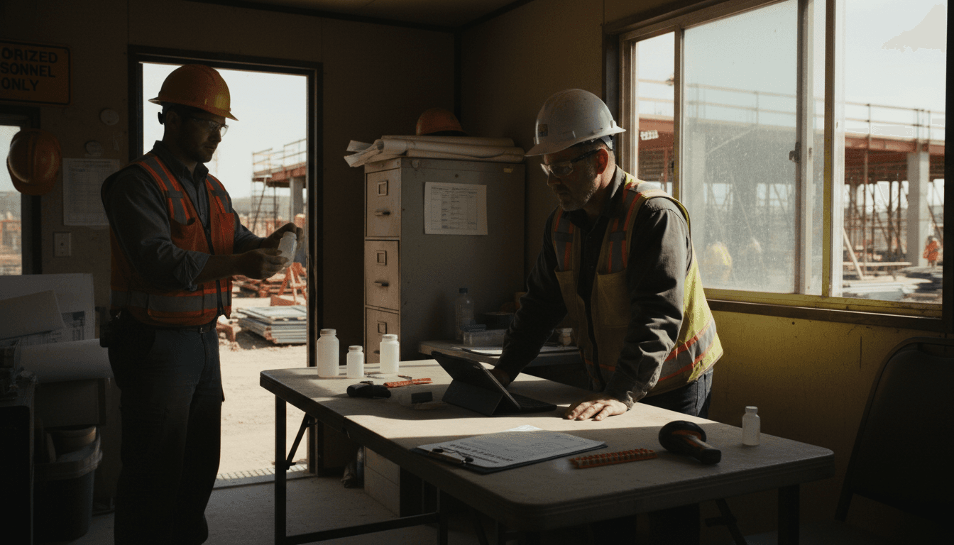 Mobile drug testing at construction and industrial job sites