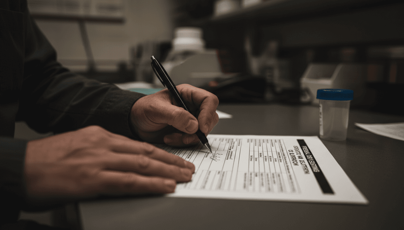 DOT Custody and Control Form completion for post-accident testing